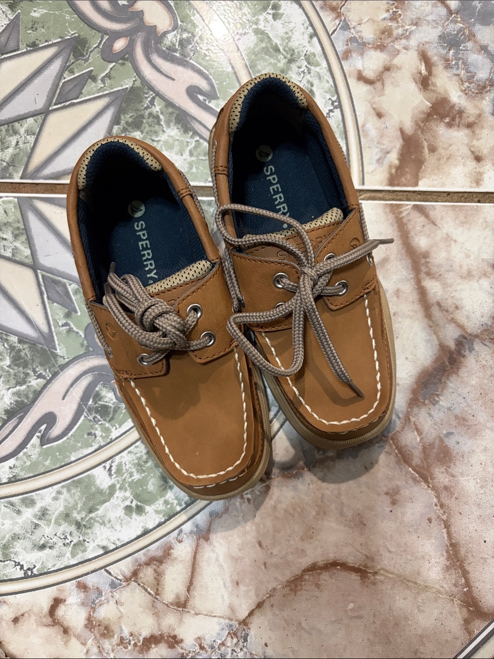 Sperry Kids Tan Moccasin Boat Shoes